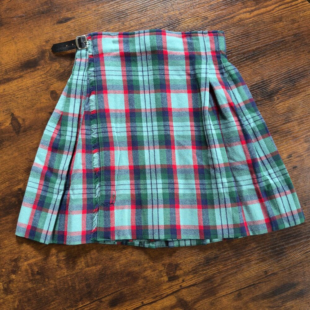 Vintage Children’s Kilt; Triminghams Bermuda Dress Stewart Tartan Wrap Kilt